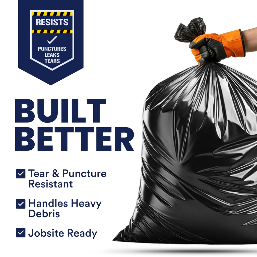 Black Heavy Duty 40-45 Gallon Trash Bags 3.0 Mil 50 Count Q521