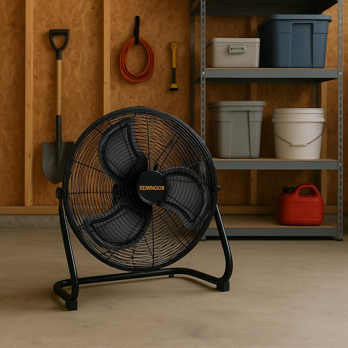20 Inch 3 Speed Black Metal Floor Fan Z274549