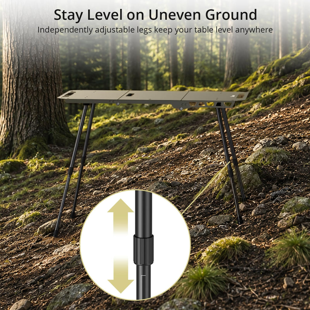 Adjustable Aluminum Folding Camping Table W305514