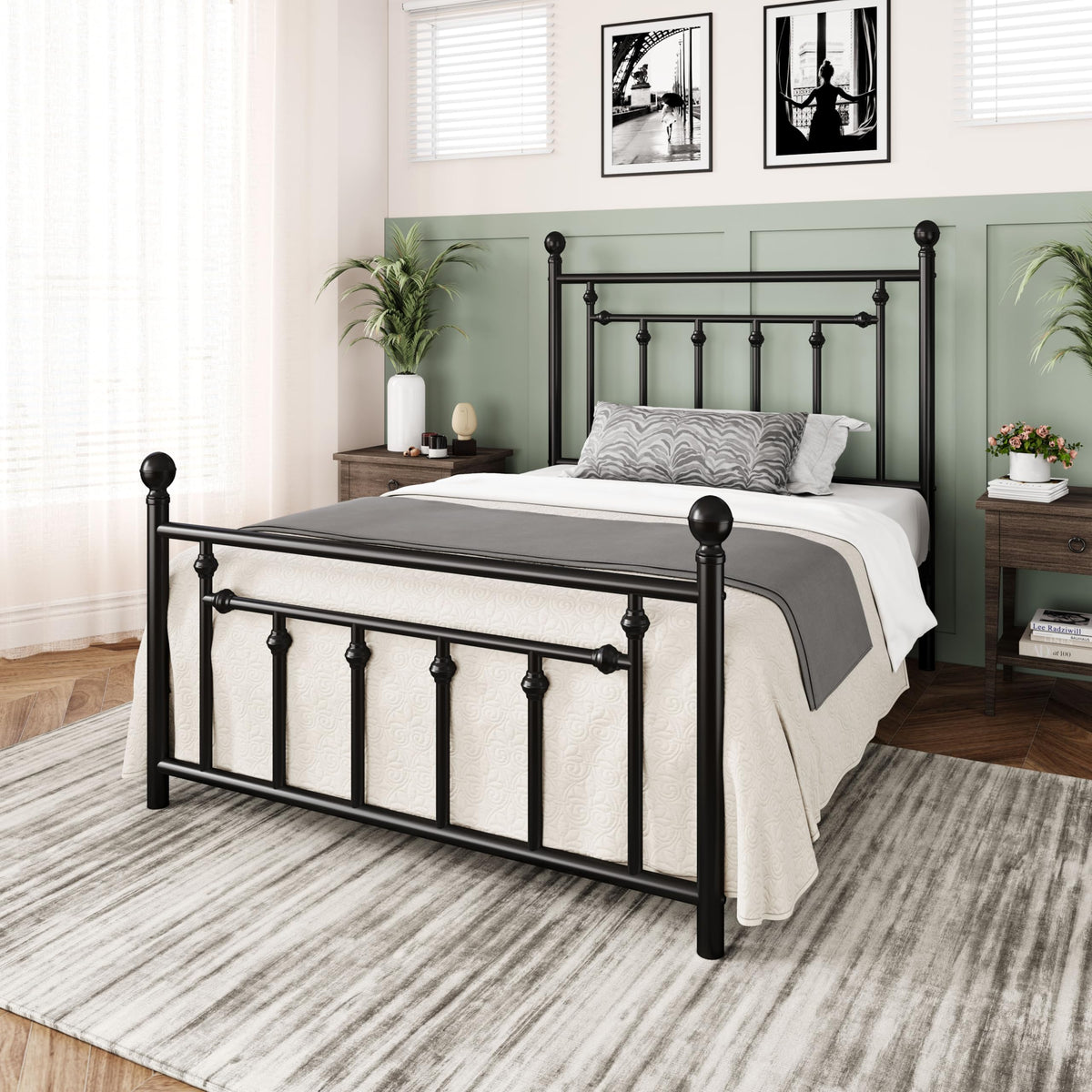 14'' Twin Size Black Metal Platform Bed Frame W434111