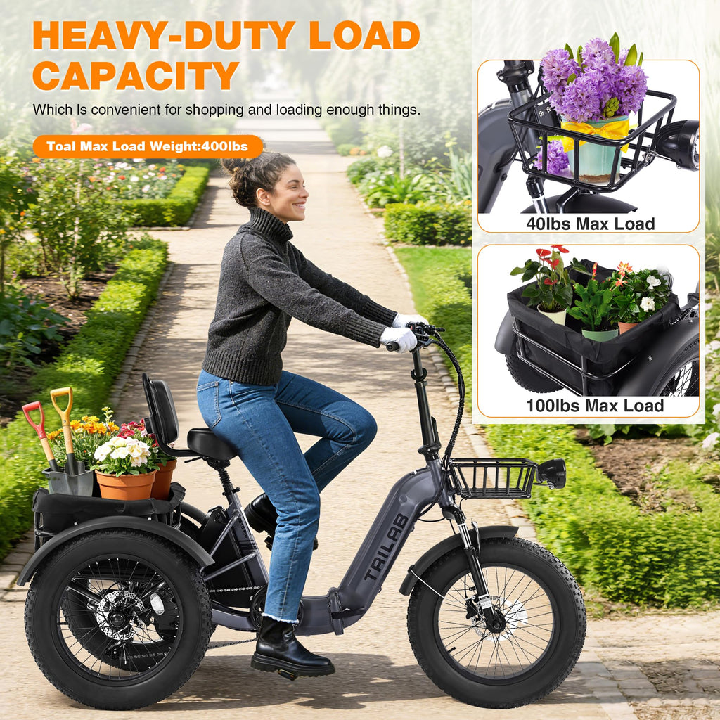 20" Fat Tire Foldable Electric Tricycle X73616