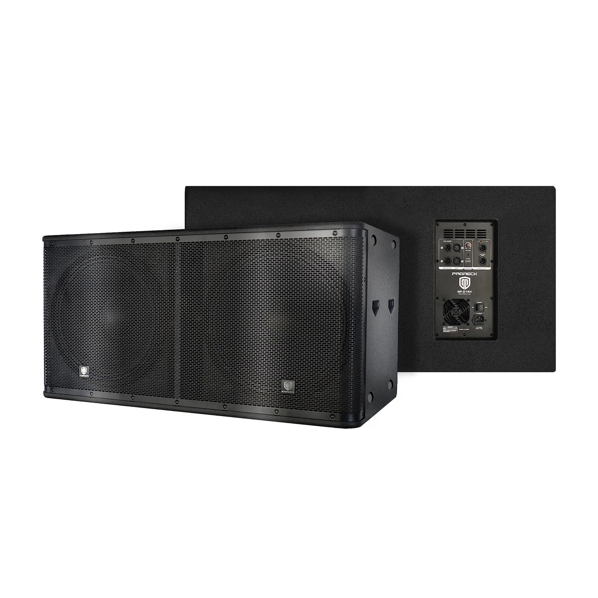 Active Powered PA DJ Subwoofer Cabinet Dual 18 inch 5000W with Class-D Amplifier, Black G88888