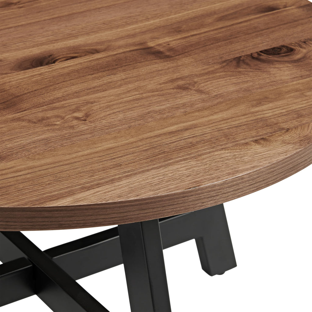 Round Wood Top Metal Base Coffee Table G7097