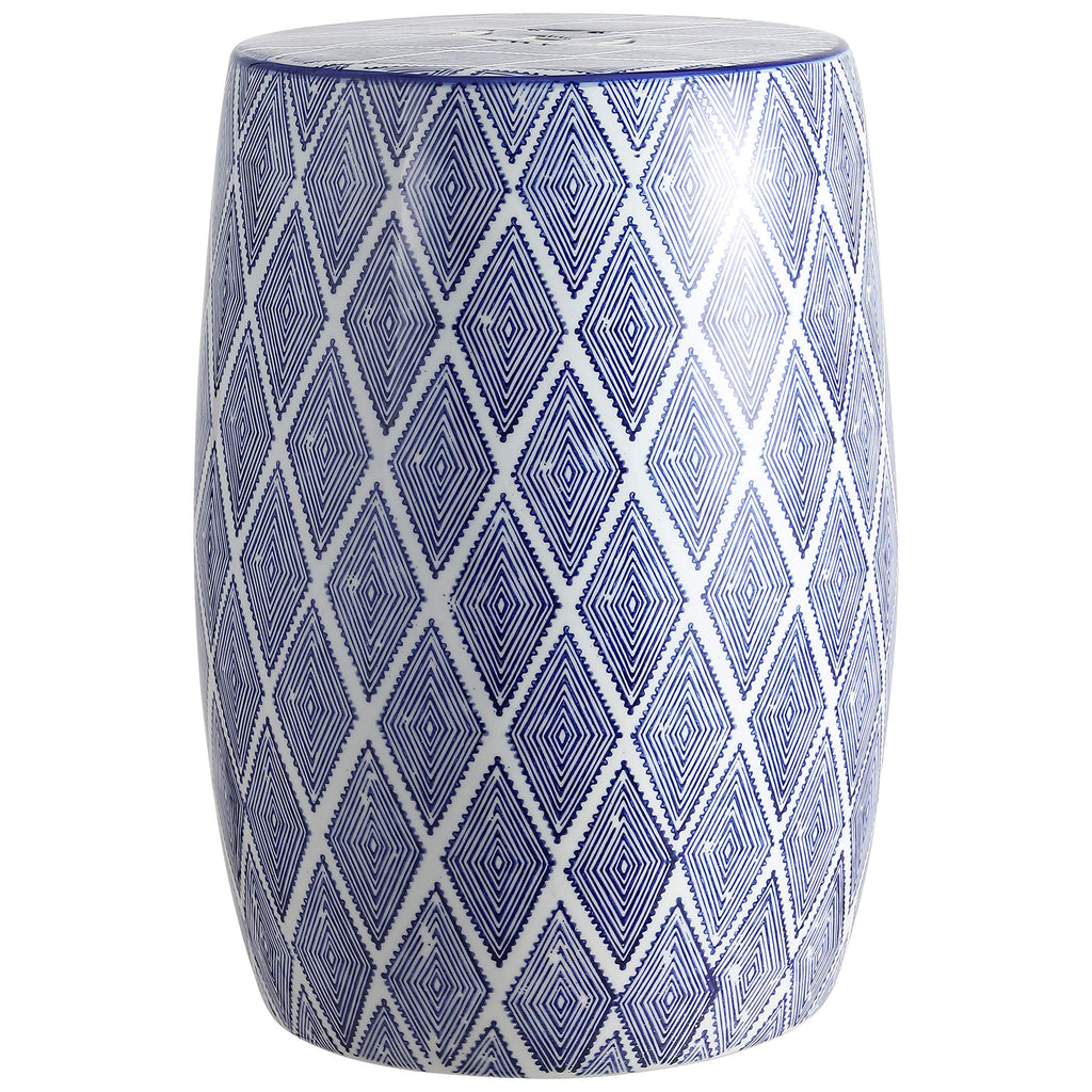 Blue White Ceramic Garden Stool W481333
