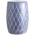 Blue White Ceramic Garden Stool W481333